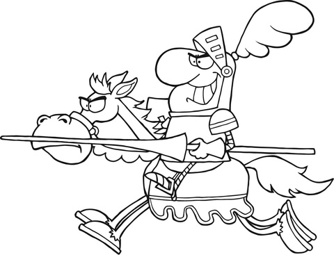 Knight Riding A Horse Coloring Page